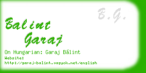 balint garaj business card
